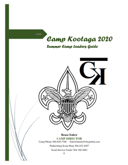 Camp Kootaga 2020 Summer Camp Leaders Guide