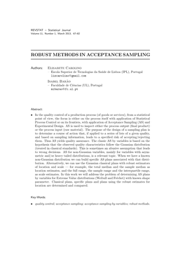 Robust Methods in Acceptance Sampling