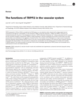 The Functions of TRPP2 in the Vascular System