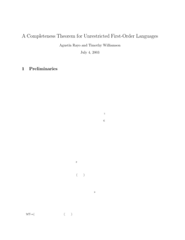 A Completeness Theorem for Unrestricted First-Order Languages