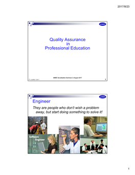 Quality Assurance in Professional Education Engineer