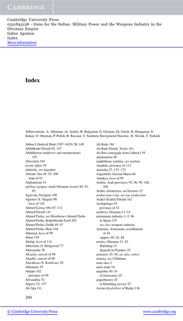 Guns for the Sultan: Military Power and the Weapons Industry in the Ottoman Empire Gabor Agoston Index More Information