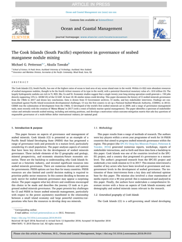 The Cook Islands (South Pacific) Experience in Governance Of