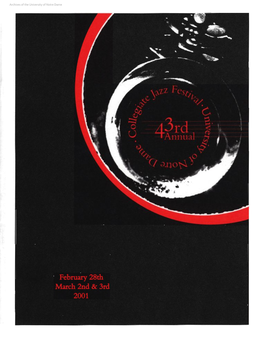 Notre Dame Collegiate Jazz Festival Program, 2001