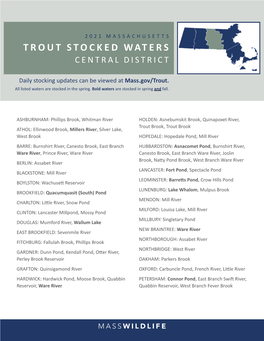 Trout Stocked Waters Central District