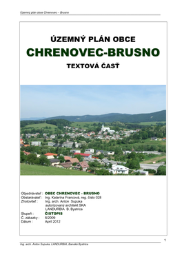 Územný Plán Obce Chrenovec – Brusno –––––––––––––––––––––––––––––––––––––––––––––––––––––––––––––––––––––––––––