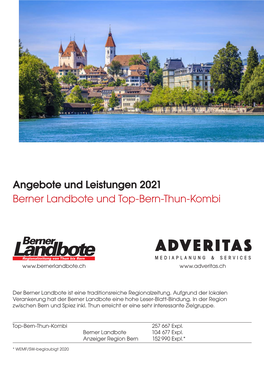 Angebote Und Leistungen 2021 Berner Landbote Und Top-Bern-Thun-Kombi