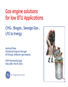 Gas Engine Solutions for Low BTU Applications