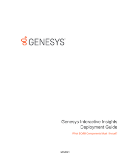 Genesys Interactive Insights Deployment Guide