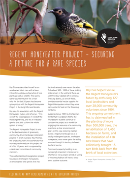 Regent Honeyeater Project - Securing a Future for a Rare Species