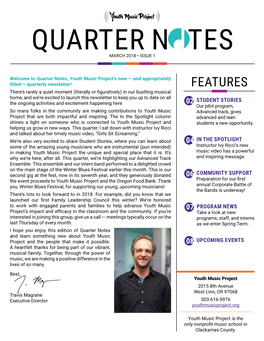 Quarter Notes March 2018 • Issue 1