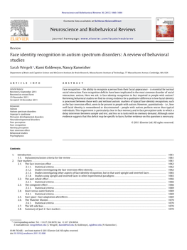 Face Identity Recognition in Autism Spectrum Disorders: a Review of Behavioral