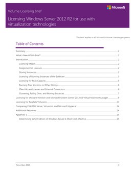 Licensing Windows Server 2012 R2 for Use with Virtualization Technologies