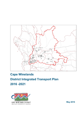 Cape Winelands District Integrated Transport Plan 2016 -2021