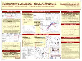 Palatalization & Velarization in Malayalam Nasals