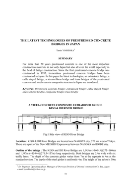 The Latest Technologies of Prestressed Concrete Bridges in Japan