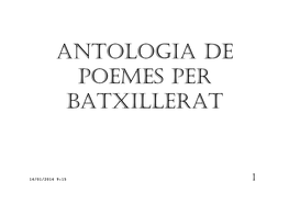 ANTOLOGIA De Poemes Per Batxillerat