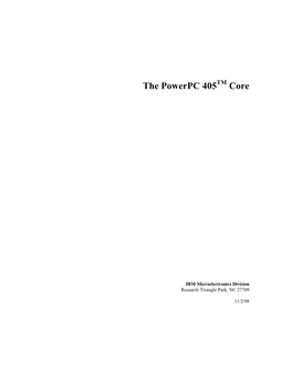 The Powerpc 405 Core, Contact an IBM Microelectronics Sales Representative