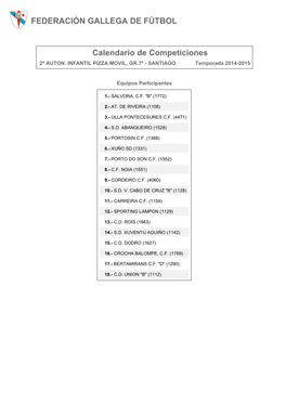 Calendario De Competición