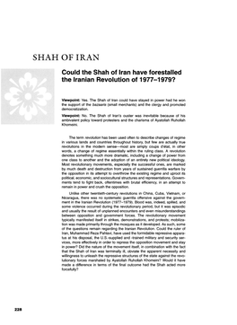 Could the Shah of Iran Have Forestalled the Iranian Revolution of 1977-1979?