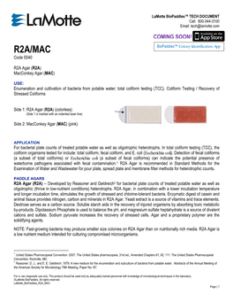 R2A/MAC Biopaddles™ Colony Identification App Code 5540