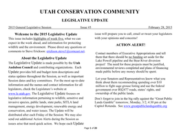 Utah Conservation Community Legislative Update