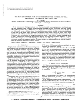 19 91Apj. . .380L. .17P the Astrophysical Journal, 380:L17-L21