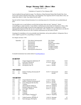 Norge / Norway 1945 – Menn / Men (Ajourført 2009-11-20)