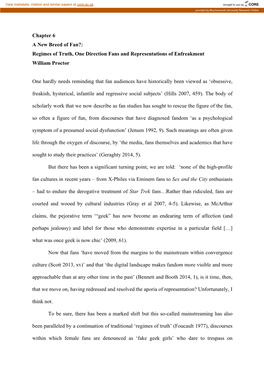 Chapter 6 a New Breed of Fan?: Regimes of Truth, One Direction Fans and Representations of Enfreakment William Proctor One Hard