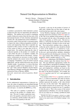 Natural Unit Representation in Modelica