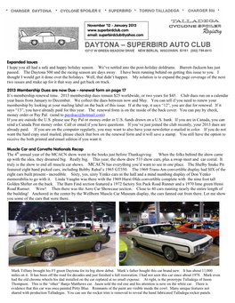 DAYTONA-SUPERBIRD AUTO CLUB WHEELS & DEALS Personal For