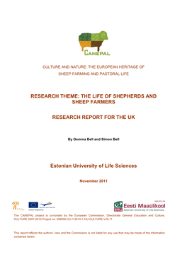 Research Theme: the Life of Shepherds and Sheep Farmers