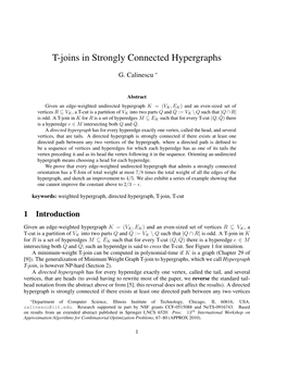 T-Joins in Strongly Connected Hypergraphs