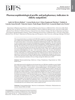 Pharmacoepidemiological Profile and Polypharmacy Indicators in Elderly Outpatients