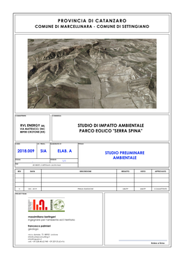 Provincia Di Catanzaro Comune Di Marcellinara - Comune Di Settingiano