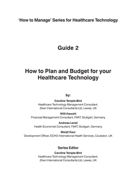 Guide 2 How to Plan and Budget for Your Healthcare Technology