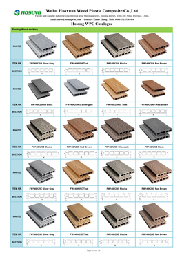 Wuhu Haoxuan Wood Plastic Composite Co.,Ltd Factory Add:Jiangbei Industrial Concentration Area, Shenxiang Town, Jiujiang District, Wuhu City Anhui Province, China