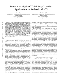 Forensic Analysis of Third Party Location Applications in Android and Ios