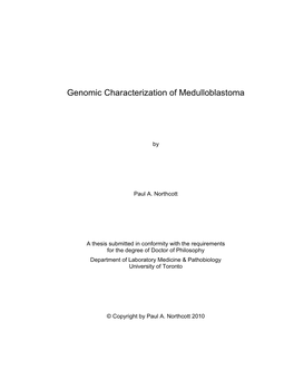 Genomic Characterization of Medulloblastoma