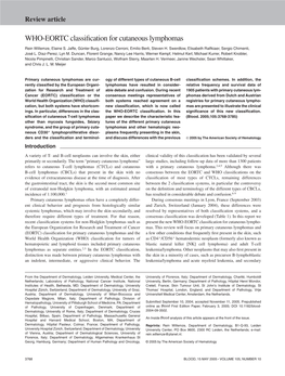 Who-Eortc Classification for Cutaneous Lymphomas 3769