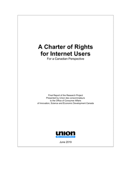 A Charter of Rights for Internet Users for a Canadian Perspective