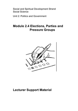 SS 2.4 Elections Parties & Pressure Groups Lecturer