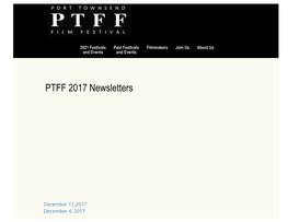 PTFF 2017 Newsletters