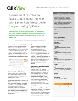 Procurement Lincolnshire Saves £3 Million in First Year with £24 Million