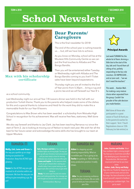 7 DECEMBER 2018 School Newsletter