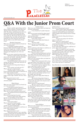 Q&A with the Junior Prom Court
