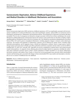 Socioeconomic Deprivation, Adverse Childhood Experiences and Medical Disorders in Adulthood: Mechanisms and Associations