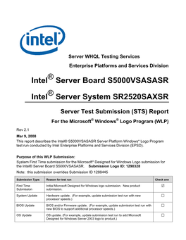 Server Testing Services: Test Report