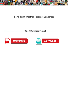 Long Term Weather Forecast Lanzarote