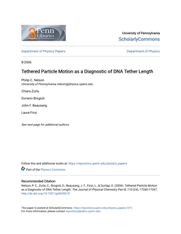 Tethered Particle Motion As a Diagnostic of DNA Tether Length